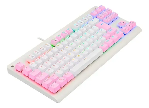 Redragon Dark Avenger Rgb Branco E Rosa Switch Marrom Branco/rosa Português Abnt2