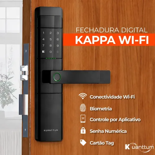 Fechadura Digital Biometrica Eletronica Kuanttum Kappa Wi-fi Aplicativo App Tuya