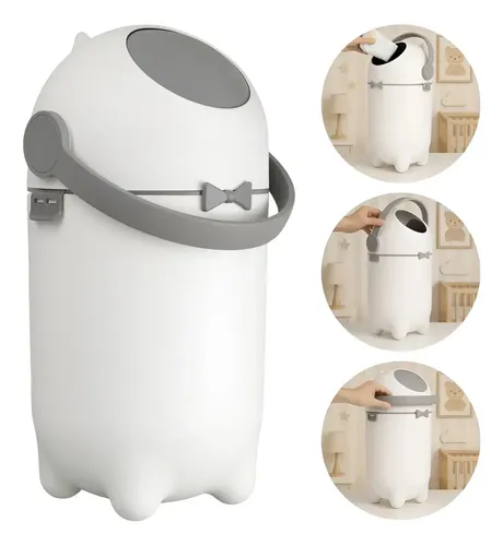 Lixeira Antiodor Fraldas Bebê Lixo Mágico Banheiro Antiodor Branco