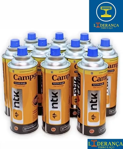 Kit 10 Latas Cartucho Refil Gás 227g Para Fogareiro Maçarico Martina Word Amarelo