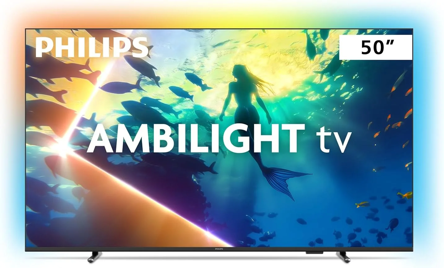 PHILIPS, Smart TV Ambilight 50" 4K, Titan OS, 50PUG8100/78, Comando de Voz, HDR10+/Dolby Atmos, VRR/ALLM, Bluetooth