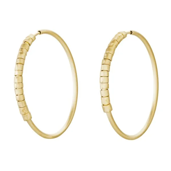 Brincos argola de ouro amarelo 18K - Miçangas