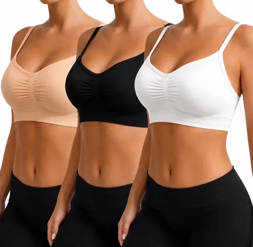 Kit 3 Top Sutiã Sem Costura Com Alça Ajustável Sensual Macio Sortidas Liso G- 44