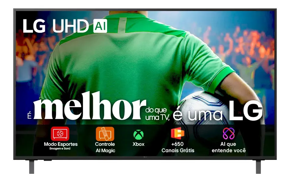 Smart TV LG UHD AI UA75 50 polegadas HDR10 Pro Processador α7 AI Ger 8 webOS 25