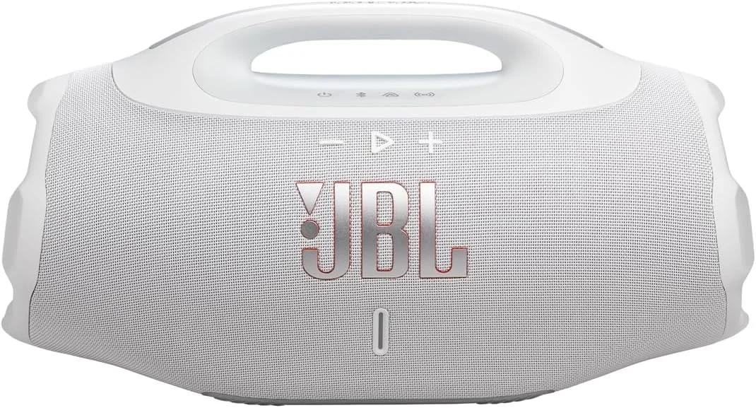 Caixa de Som JBL Boombox 4 Bluetooth, Branca | Som JBL Pro, AI Sound Boost, Graves Personalizáveis, Bateria de até 34h, IP68, Áudio Lossless