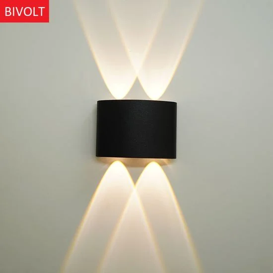 Arandela Led 4 Fachos 4W 3000K Preta Bivolt