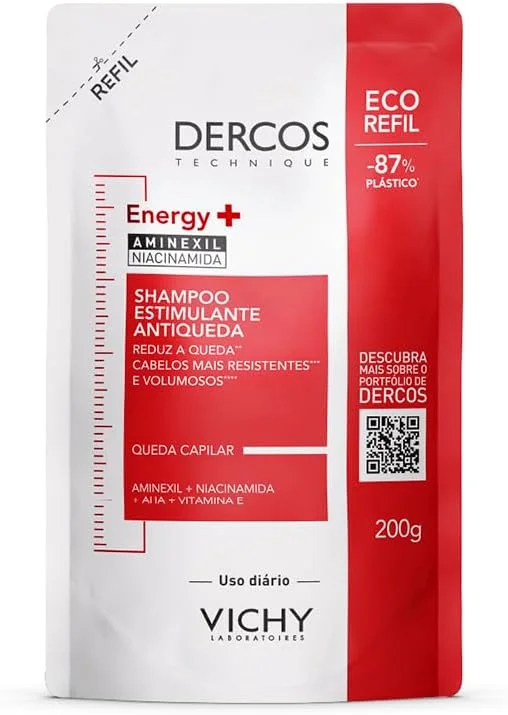 Vichy Dercos Energy+ Shampoo Antiqueda Estimulante Refil, 200g