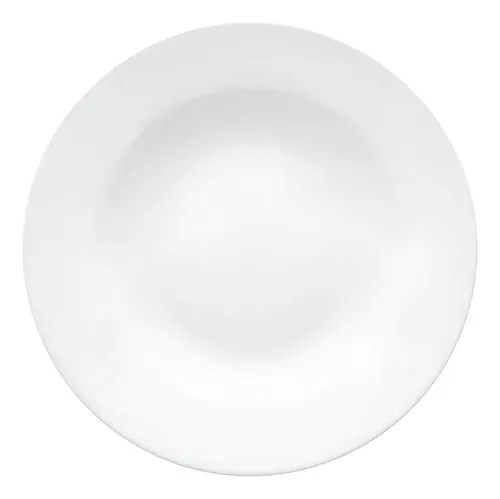 Jogo De 06 Prato Fundo 23,5cm Flamingo White Oxford Branco