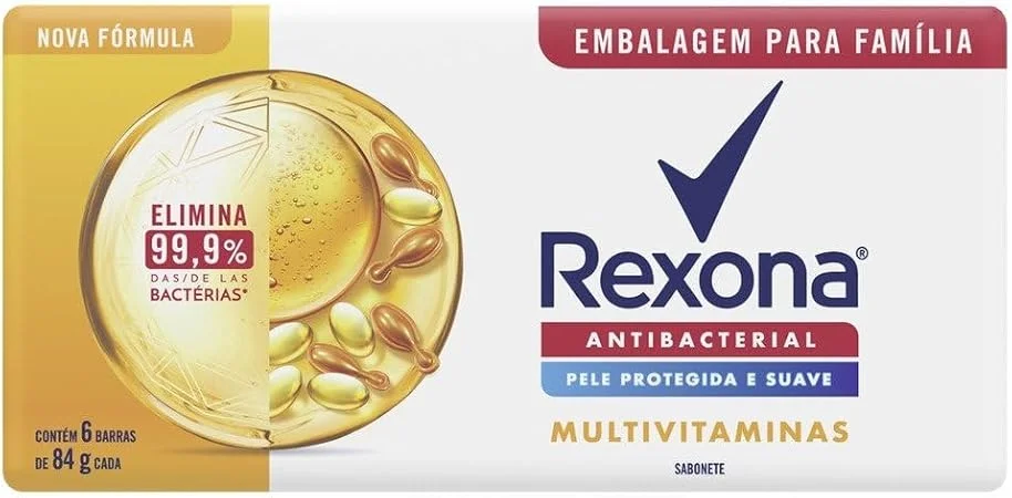 Rexona Sabonete Em Barra Multivitaminas 84G 6 Barras