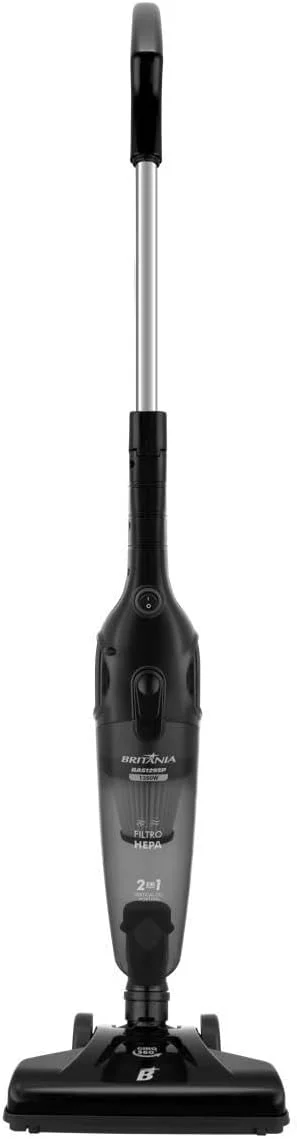 Britania Aspirador de Pó 2 em 1 Vertical, Preto, Filtro HEPA, Pisos e Carpetes, Elétrico, 220V, 1L, 1.43kg