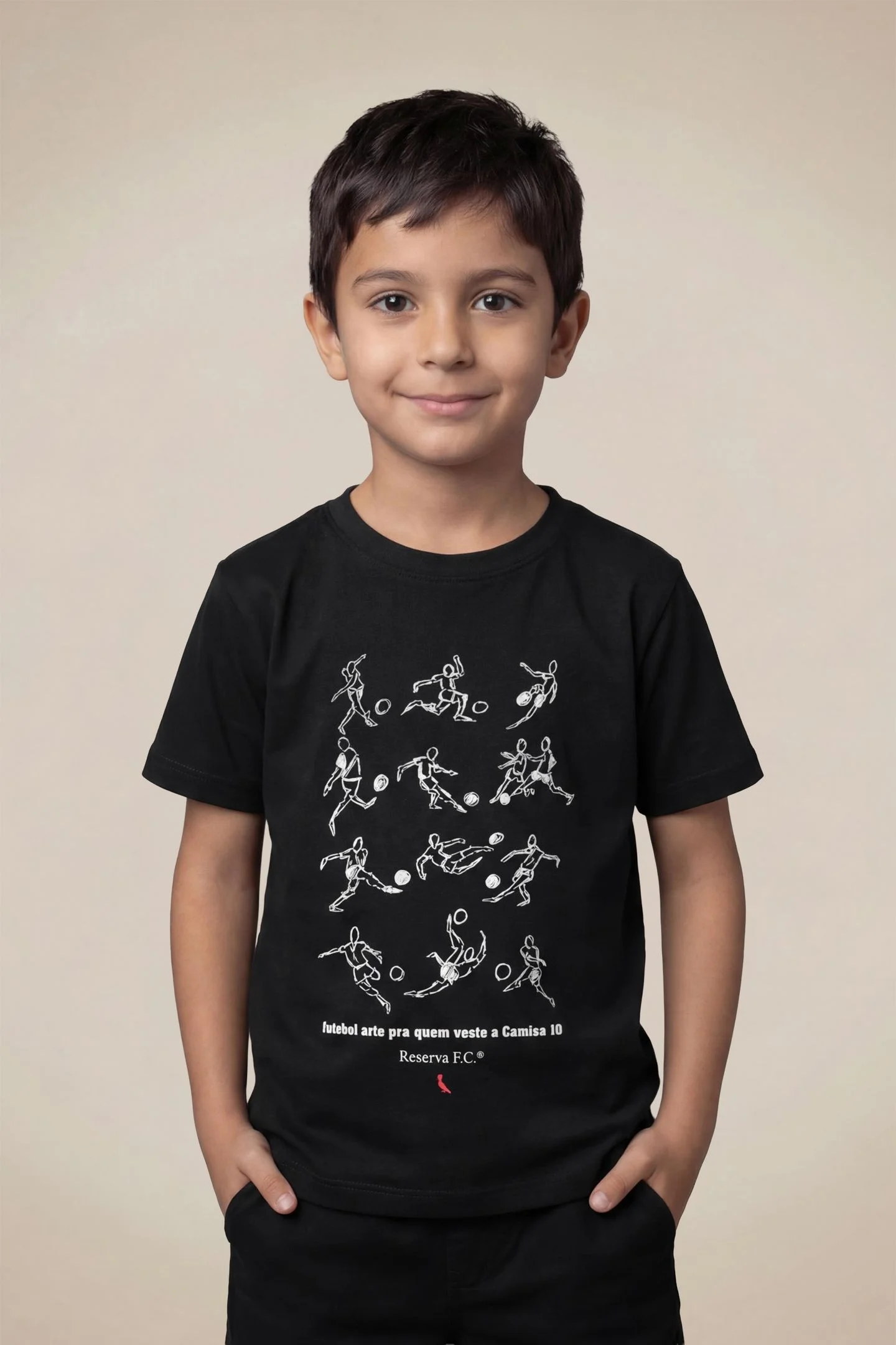 Camiseta Mini Estampa Futebol Arte
