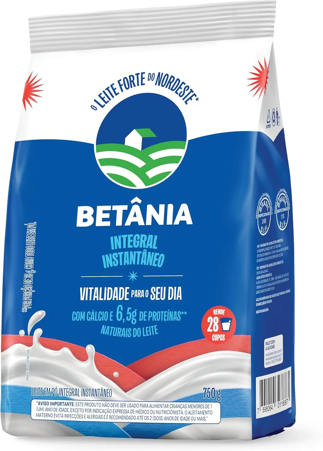 Betânia - Leite em Pó Integral Instantâneo 750g
