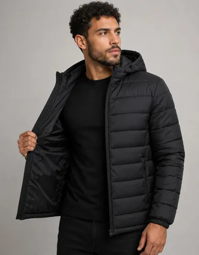 Jaqueta Puffer Bobojaco Corta Vento Nylon Frio Reforçada Preto M