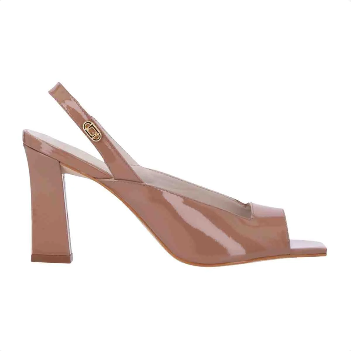 Sandalia Salto Alto Grosso Feminino Luz Da Lua Mousse