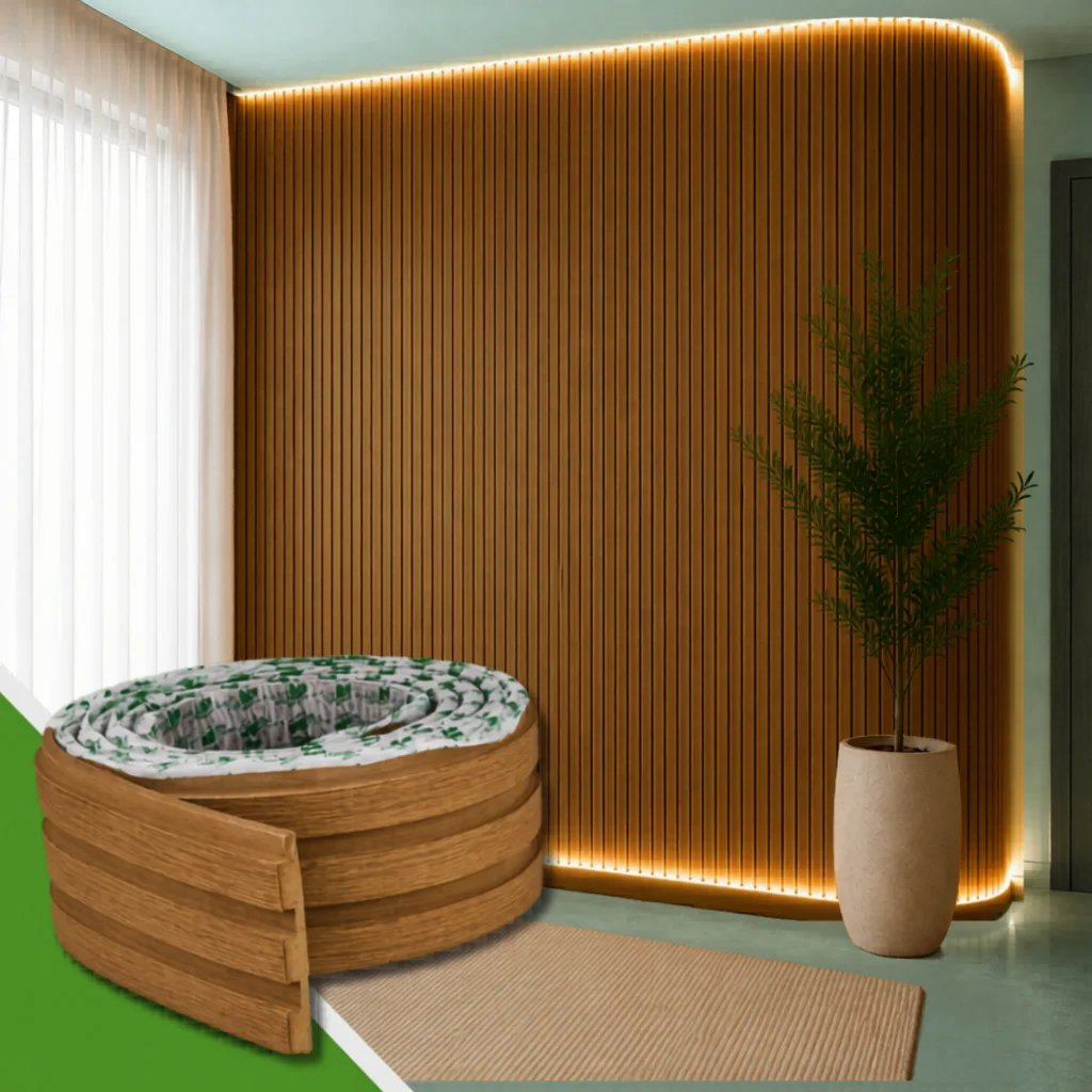 Painel Ripado Laminado Autocolante Cor Cinamomo Linha Madeto Meu Rodapé | Envio FULL