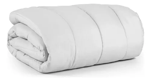Edredom Casal Queen Micropercal 400 Fios Cama Kit Conforto Branco Liso