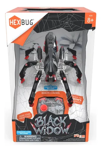 Aranha Viúva Negra Com Controle Remoto - Hexbug Preto