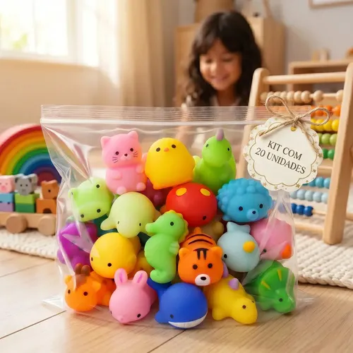 Kit 20 Squishy Mochi Bichinhos De Apertar Macios Antiestresse Brinquedo Sensorial Relaxante Diversão Garantida Para Crianças E Adultos Sucesso Entre Colecionadores Brasiliana Tech