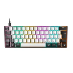 Teclado Mecanico Gamdias Aura Gk2 Preto E Branco Switch Marrom Abnt2 A