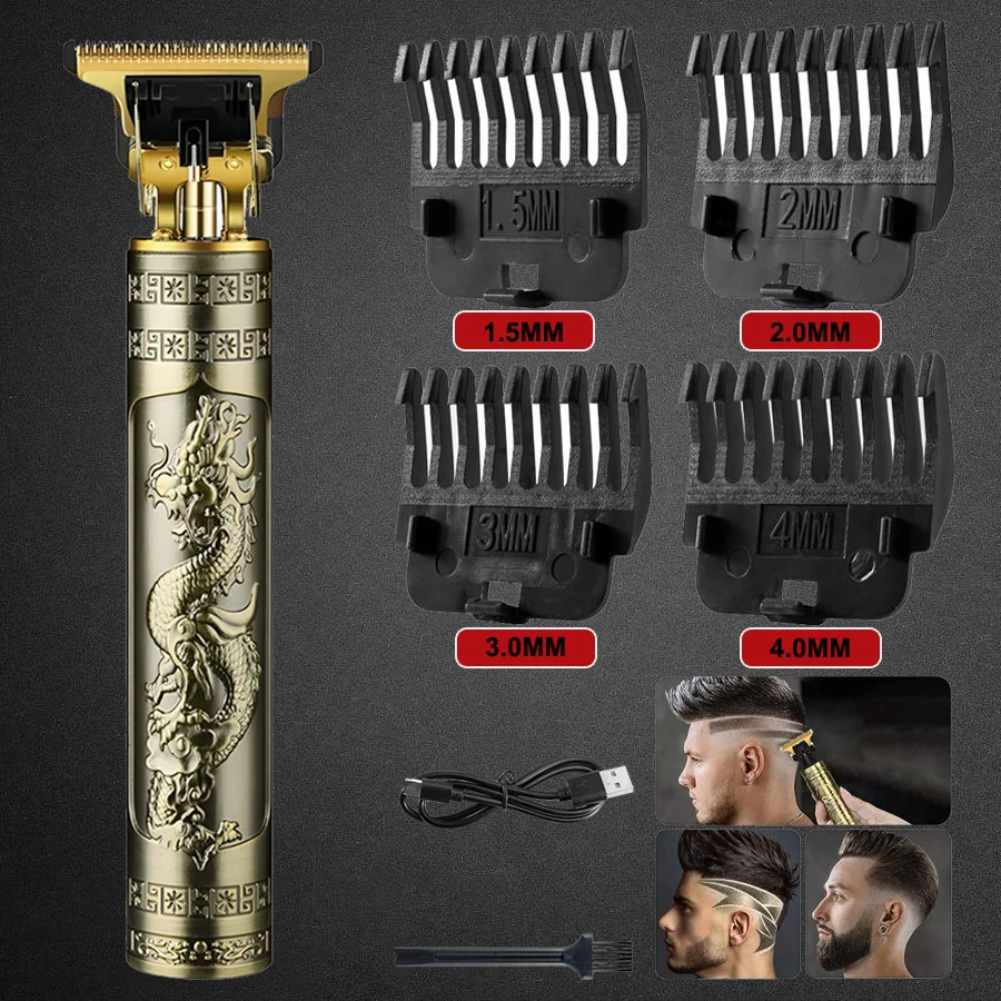 Máquina de Corte Sem Fio Profissional USB Barba Cabelo Degradê Zero Gap