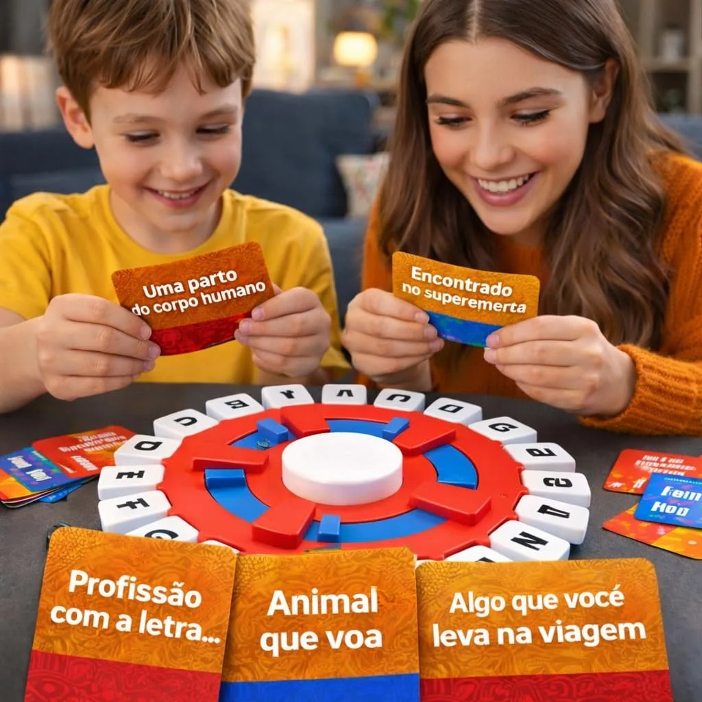 Jogo Stop Eletrônico 10 Segundos Timer Raciocínio Tapple Caça Palavras Educativo Família Cartas Desafio Letras Brinquedo Inteligente Interativo Festa Viagem Português Prime Luxo