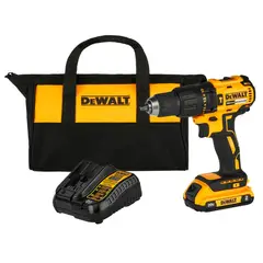 Dewalt - Parafusadeira furadeira de Impacto ¿ de 1/2" (13mm) 20v Max* Li-ion - Brushless + 1 Bateria de 2ah + Maleta