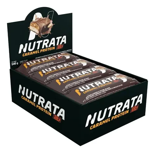 Nutrata Caramel Protein 45g display com 12 barras - Caramel