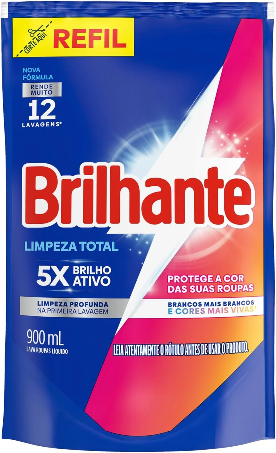 Brilhante Sabão Liquido Limpeza Total Refil 900 Ml
