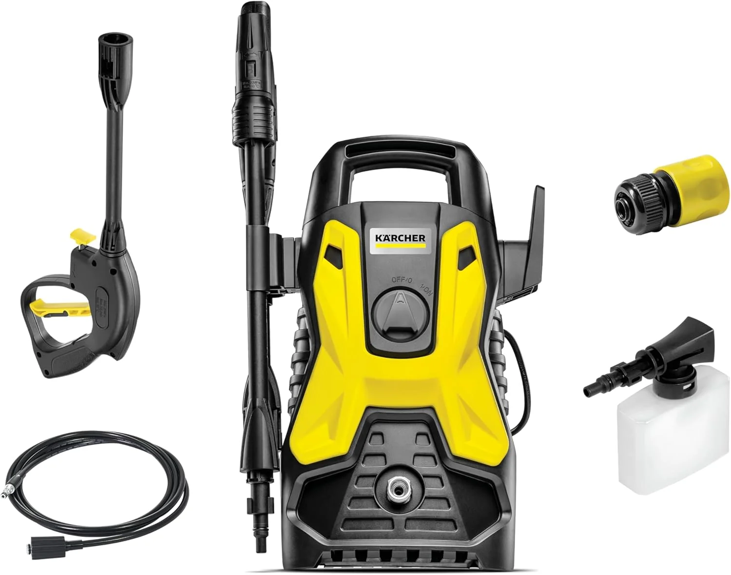 Kärcher Lavadora de Alta pressão Prática Black, 1500 PSI/Libras, 1400W, 300L/h com Aplicador de Detergente e Lança Regulável 127V