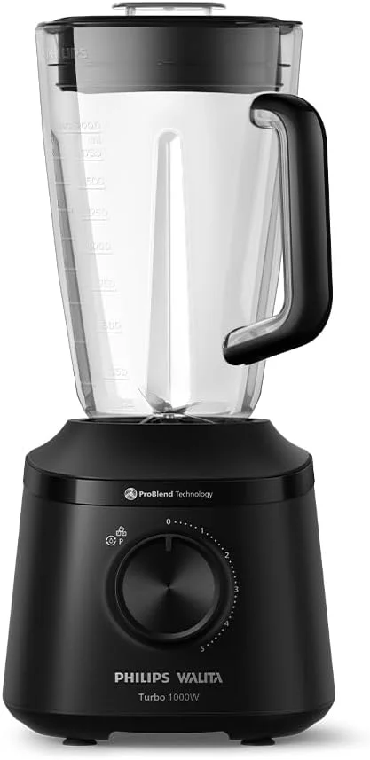 Philips Walita Liquidificador Série 3000 Turbo 1000W, Preto, 110V