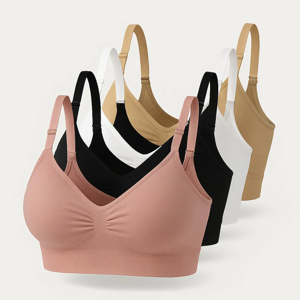 Kit 4 Top Sutiã Com Alça E Fecho Ajustável Leve e liso confortável top com bojo  top feminino