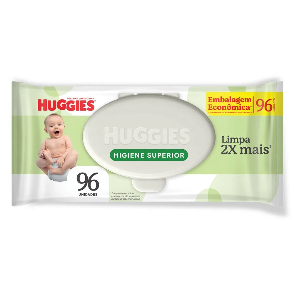 Lenços Umedecidos Huggies Higiene Superior Limpa 2x Mais - 48 unidades