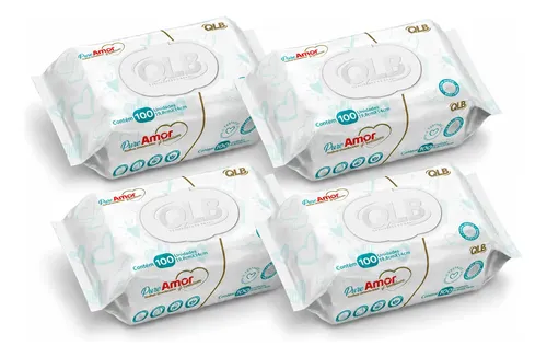 Kit 4 Toalhas Umedecidas Puro Amor Premium 100un