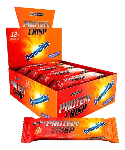 Crisp Bar Barrinha Proteica Cx 12 Unidades Sabor Ovomaltine