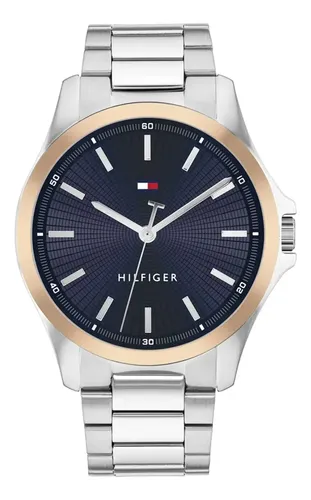 Relógio Tommy Hilfiger Masculino Aço Prateado 1710673 Prateado Azul