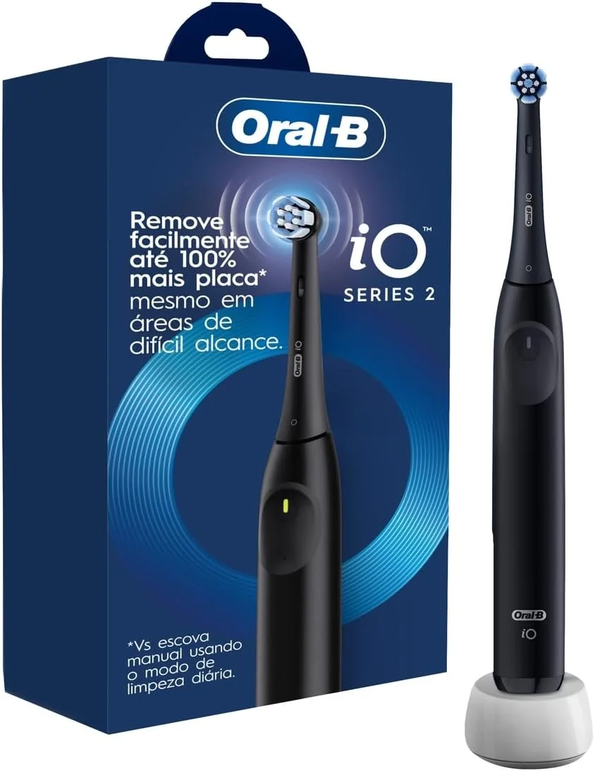 Oral-B Escova de Dente Elétrica iO2, 1 Cabo + 1 Refil + Carregador