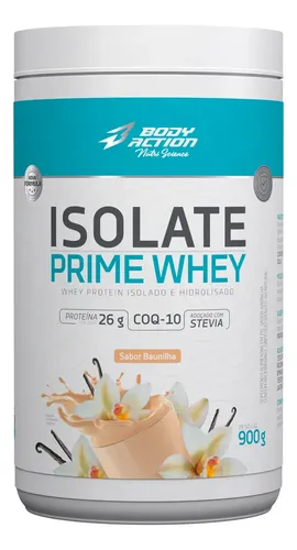 Whey Protein Isolado e Hidrolisado Bodyaction Isolate Prime 900 g Baunilha