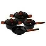 Conjunto Panelas Indução Revestimento Cerâmica Ideal Alumínio Baquelite Silicone Vidro 4 Peças LM3964IDE - honeyhome