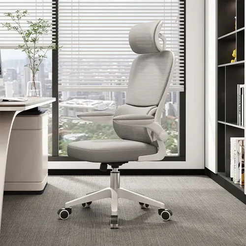 Cadeira Escritório Ergonômica Python Fly Cor Cinza Com Supor Cinza Malha