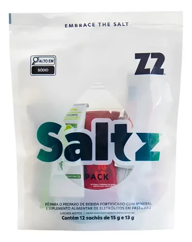 Z2 Saltz Pack 12 Sticks 15g Sortidos Eletrólitos Sódio Saltz Pack