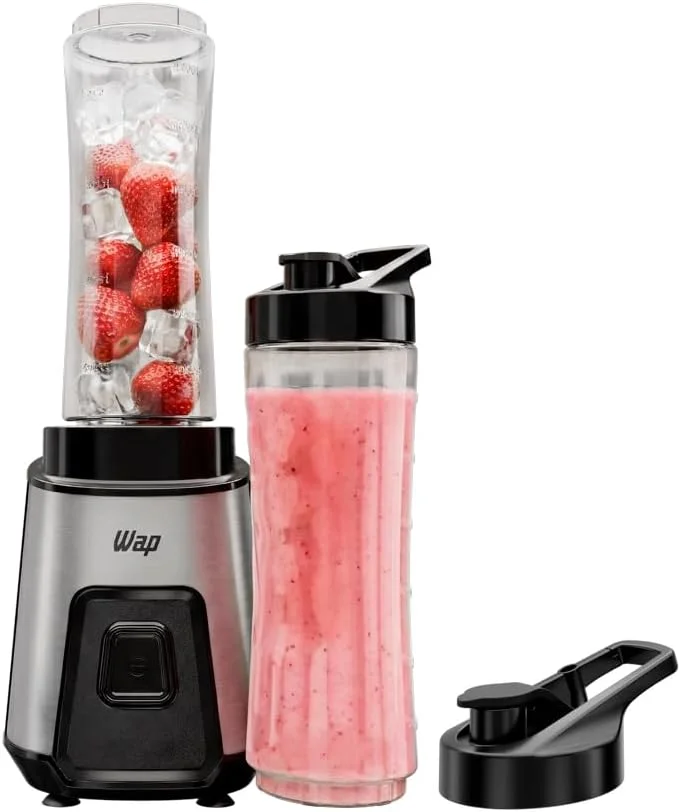 WAP Mini Liquidificador Portátil Blender Go 300W Com 2 Copos Squeeze Tampa e Alça 127V