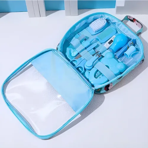 Kit 13 Peças Higiene Cuidado Bebê Recém Nascido Essencial Azul-celeste