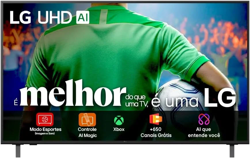 Smart TV 4K 55" LG UHD 55UA85 Processador α7 AI Ger8 4K Super Upscaling Google Cast Alexa Integrado Controle AI Smart Magic WebOS 25