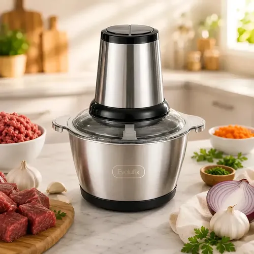Multiprocessador Triturador Moedor 2 Litros Inox 110v Elétrico De Alimentos Processador Picador De Cozinha Cozinheira Cortador De Aço Inoxidável Evolufix 127v