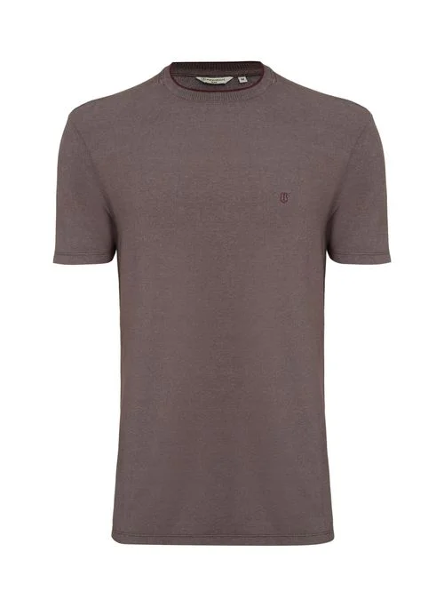 Camiseta Slim Fit Mescla Gola Retilinea Masculina Individual