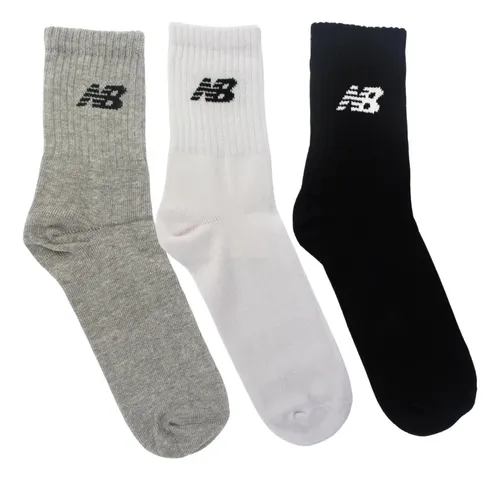 Kit 3 Meias New Balance Cano Longo 39 Ao 42 Básico Urbano Cinza 39/42