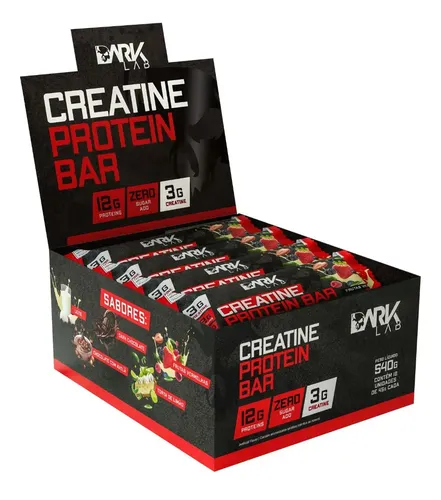 Creatine Protein Bar 12 Un 45g Dark Lab Sabor Frutas vermelhas