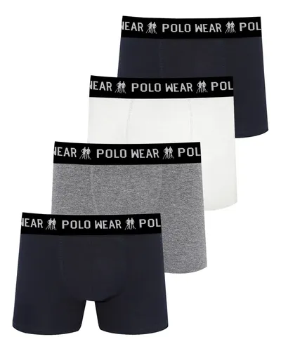 Kit 4 Cuecas Algodão Polo Wear Sortido Sortido Liso G