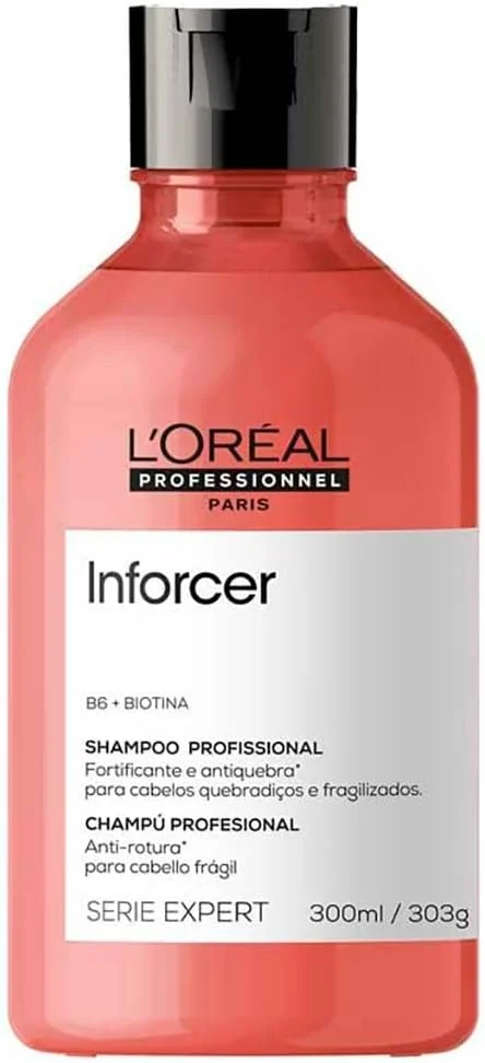 L'Oréal Professionnel Inforcer Shampoo Fortificante Antiqueda por Quebra, Crescimento Saudável Para Cabelos Frágeis e Quebradiços Com Biotina e Vitamina B6, 300ml