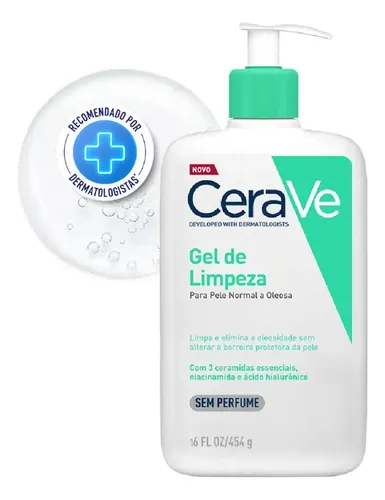 Gel De Limpeza Facial Pele Normal A Oleosa Com Niacinamida Cerave 454g Dia/noite
